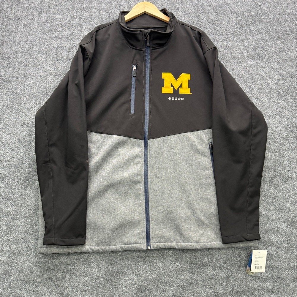 Franchise Club Michigan Wolverines Jacket Mens XXL Black Grey Outdoor NCAA